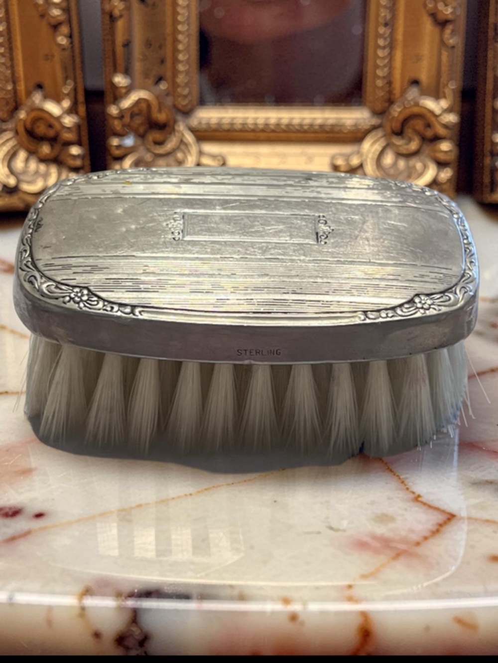 Sterling Silver Brush /Grooming Brush / Baby Brush - Sterling Silver 925 Vintage